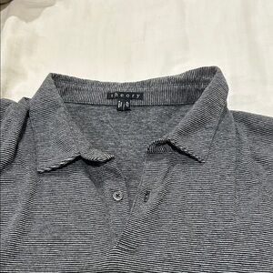 Theory Men's Polo in Gray Stripes